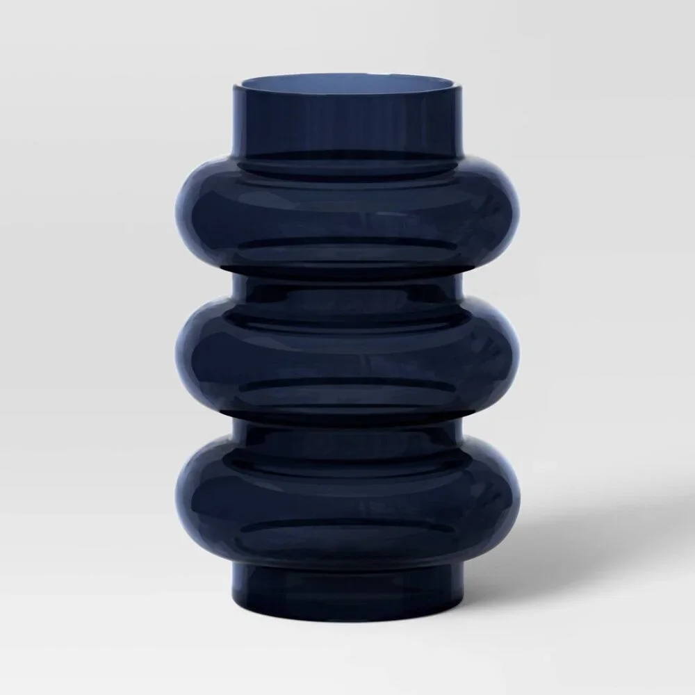 Tall Modern Glass Vase Blue - Threshold Sculptural Decor, Target 2024